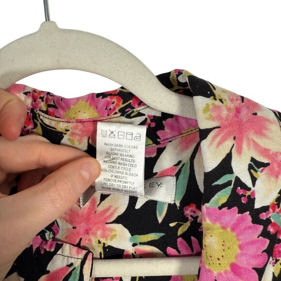 Napa Valley Floral Shacket Boho Preppy Cottagecore Linen Blend Womens Plus 16W - Picture 4 of 6